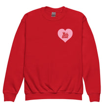 Load image into Gallery viewer, Youth Heart Crewneck Sweatshirt (click for multiple colors)